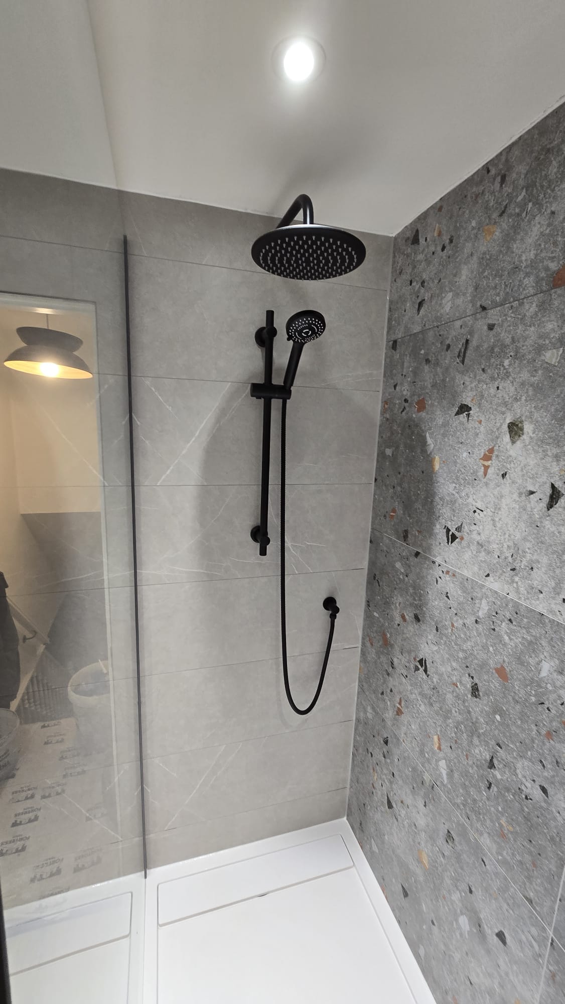 Luxury wetroom detail with calm tones