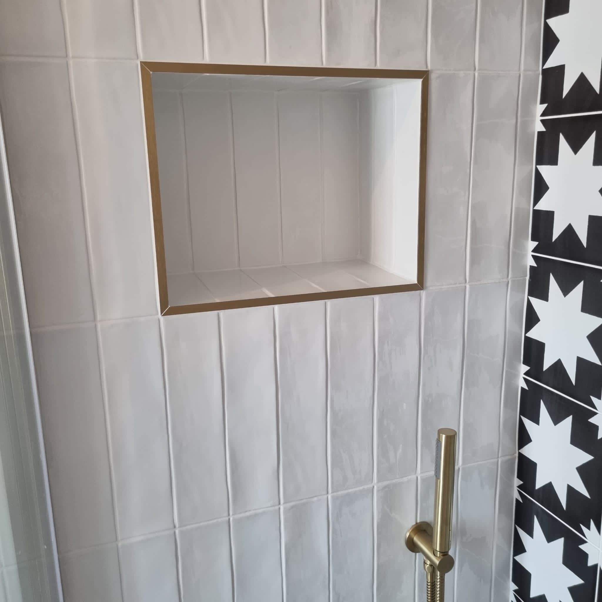 Fluted ribbed texture detail in a modern bathroom